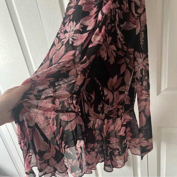 Connected Apparel Floral Dress Black & Pink Size 14 NWT - Picture 6 of 12